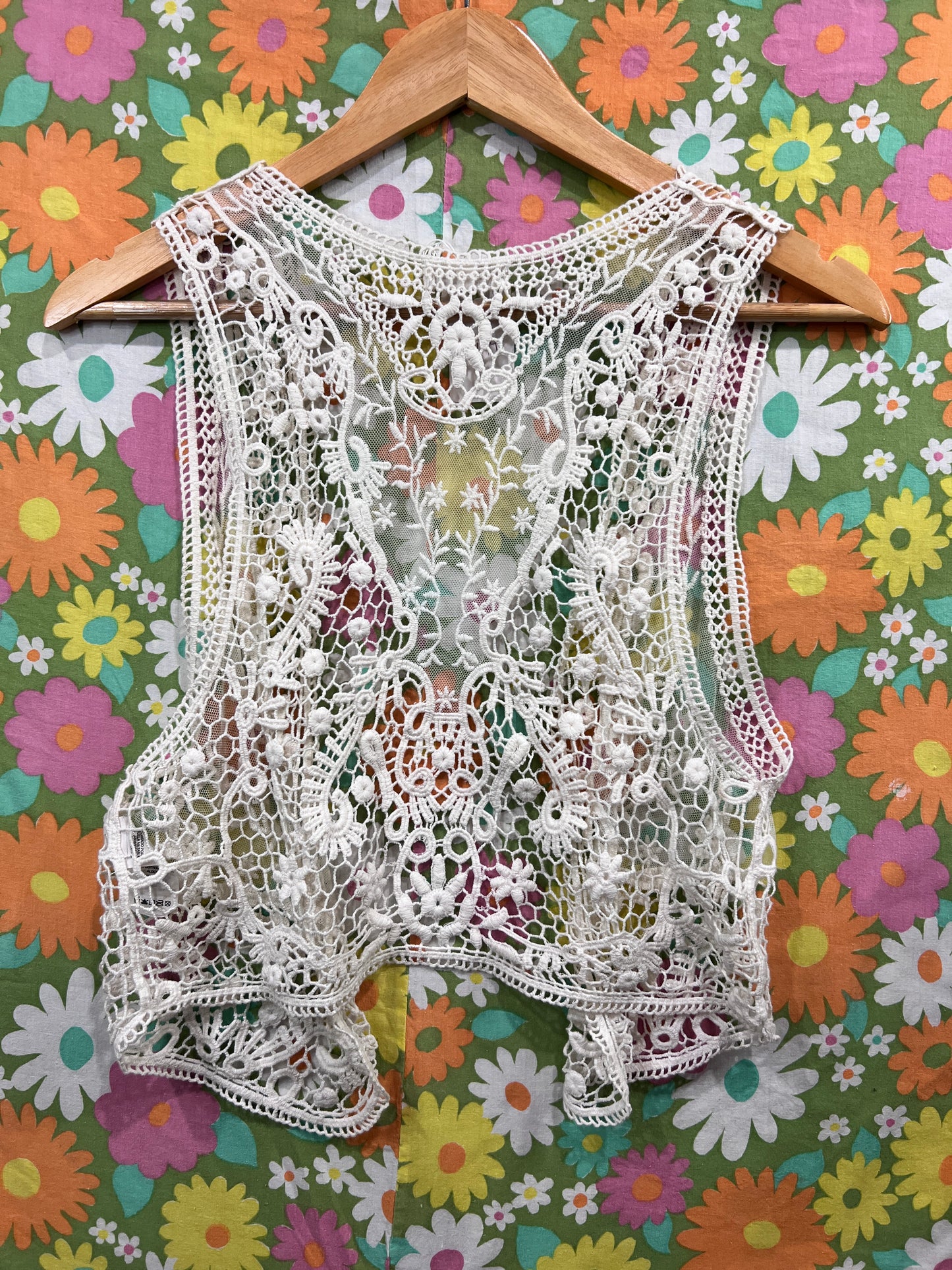 Vintage inspired Crochet Vest- GRG Montreal XS