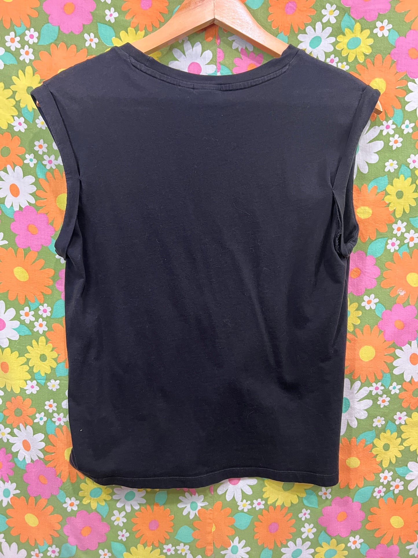 Black Adidas Trefoil Rolled Sleeve Tank