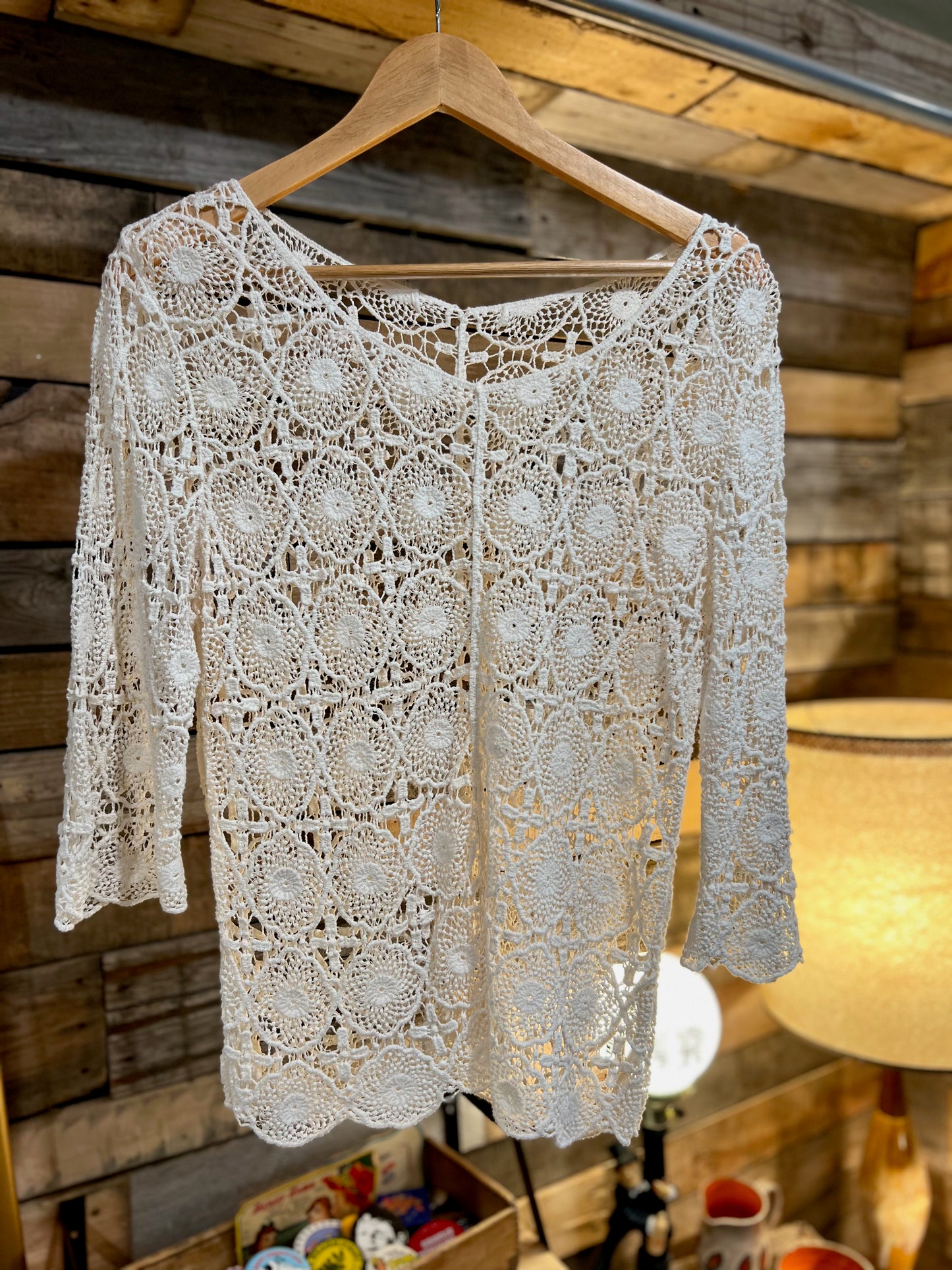 Long Sleeve Crochet Blouse LG
