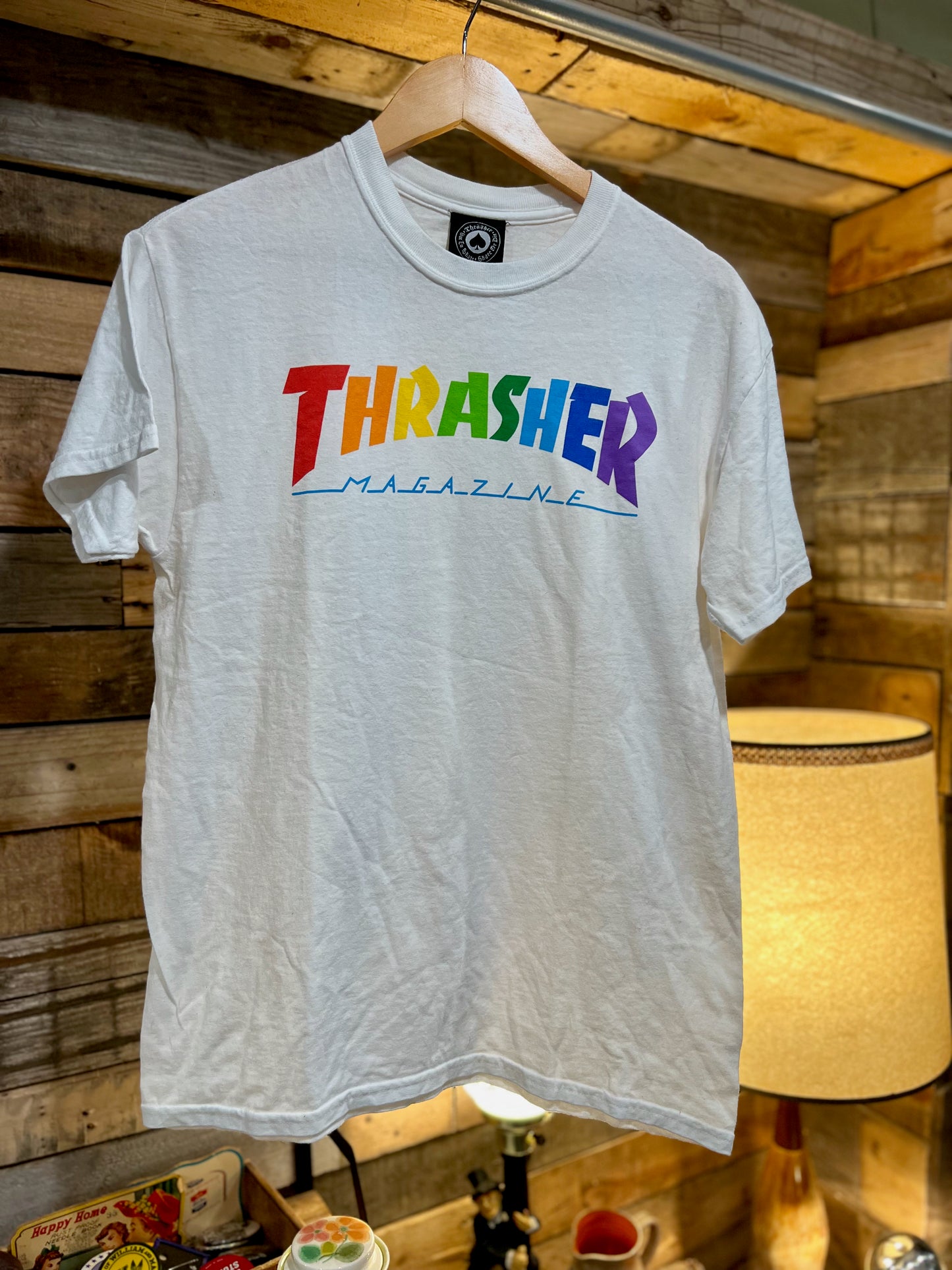 Thrasher Mag T-Shirt Rainbow & White- MED
