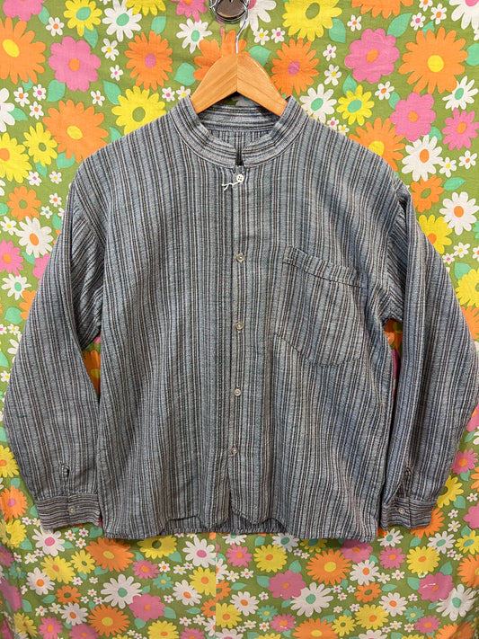 90's Multicoloured Striped linen button down LG