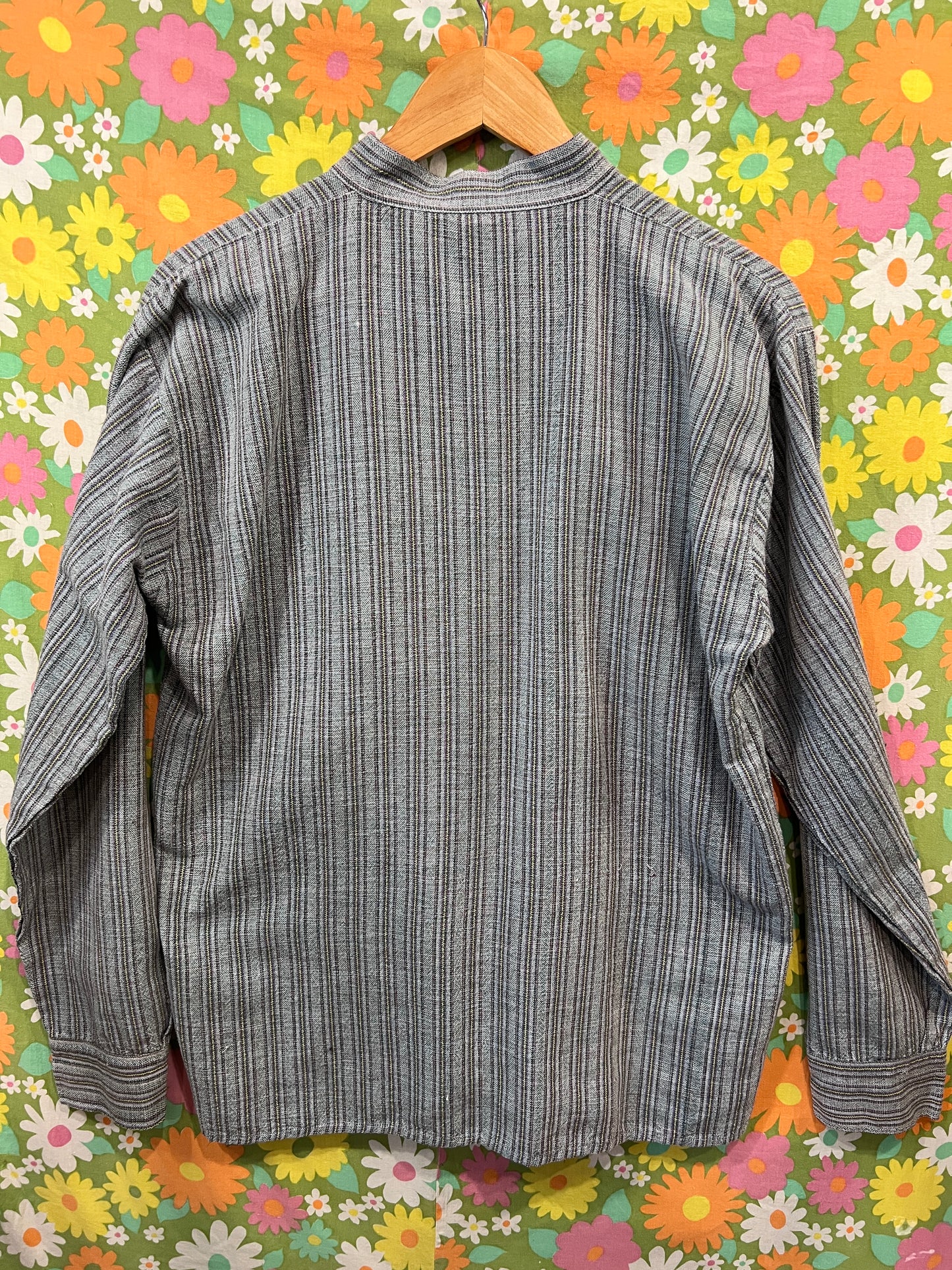 90's Multicoloured Striped linen button down LG