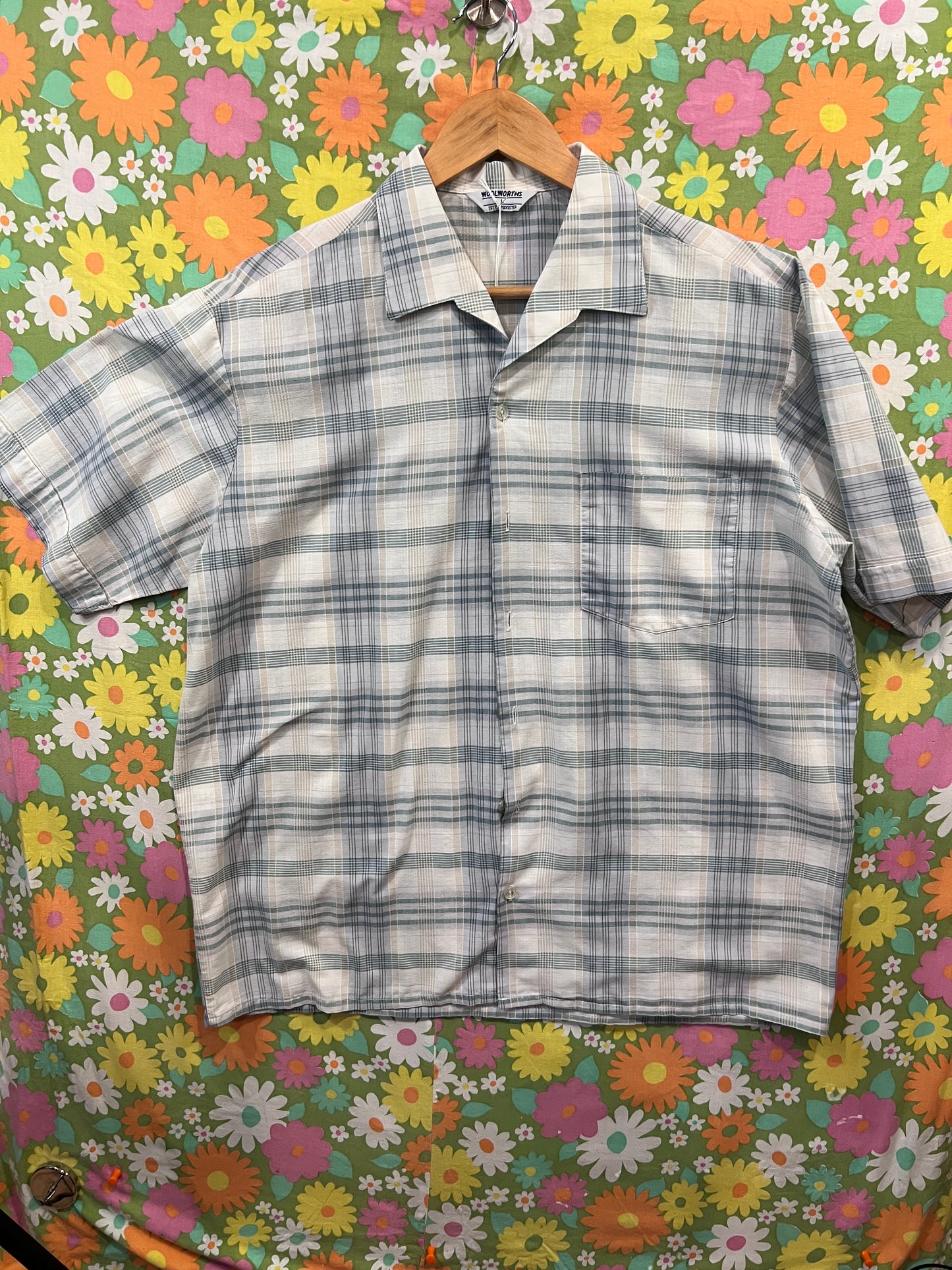 Vintage Woolworth Short Sleeve Button Down LG