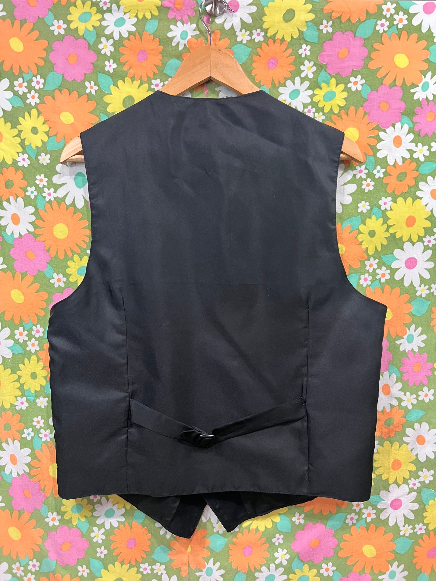 Vintage Cosa Nova Black Suede Vest- Med