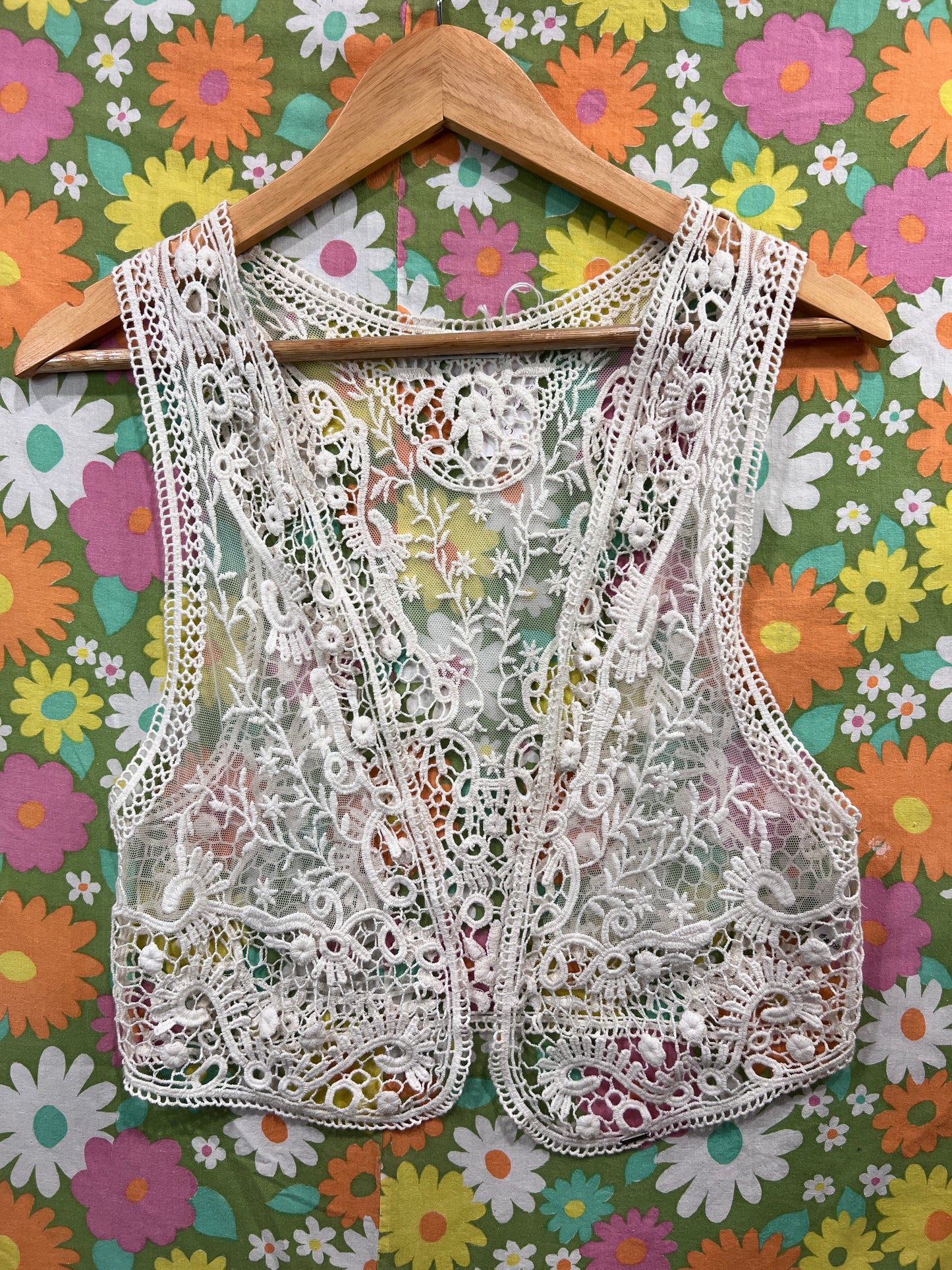 Vintage inspired Crochet Vest- GRG Montreal XS