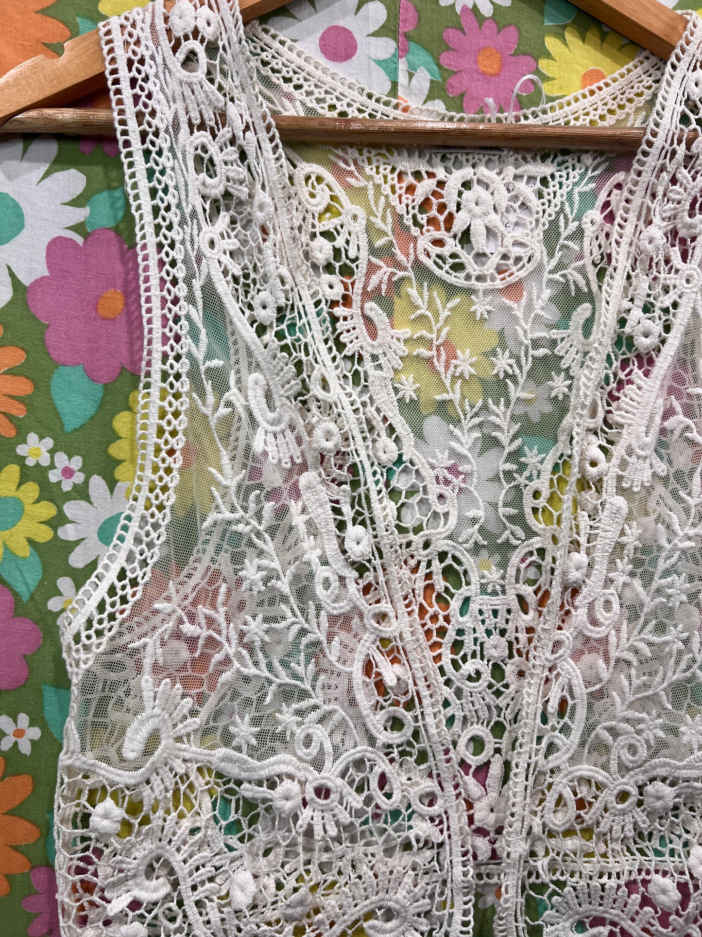 Vintage inspired Crochet Vest- GRG Montreal XS