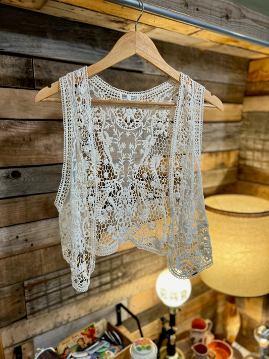 Vintage inspired Crochet Vest- GRG Montreal XS